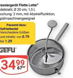 Globus Gefu passiergerät flotte lotte Angebot