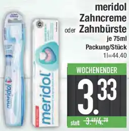 E-Center meridol Zahncreme oder Zahnbürste Angebot