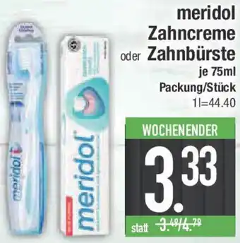 E-Center meridol Zahncreme oder Zahnbürste Angebot