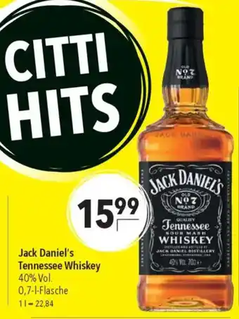 CITTI Markt Jack Daniel's Tennessee Whiskey Angebot