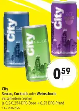 CITTI Markt City Seccos, Cocktails oder Weinschorle Angebot