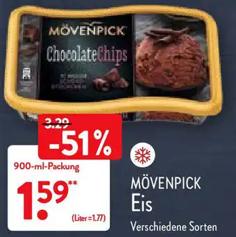 Aldi Nord Mövenpick ChocolateChips Eis 900-ml-Packung Angebot