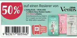 Rossmann Gillette venus 50% auf einen rasierer von gilette venus Angebot