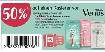 Rossmann Gillette venus 50% auf einen rasierer von gilette venus Angebot