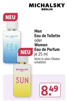 Rossmann Michalsky berlin men eau de toilette oder women eau de parfum Angebot