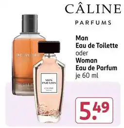 Rossmann Câline man eau de toilette oder woman eau de parfum Angebot
