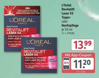 Rossmann L'oréal revitalift laser x3 tages- oder nachtpflege Angebot