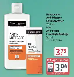 Rossmann Neutrogena anti-mitesser gesichtswasser oder anti-pickel feuchtigkeitspflege Angebot