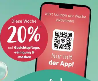 Rossmann Diese woche 20% auf gesichtspflege, -reinigung & -masken Angebot