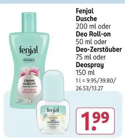 Rossmann Fenjal dusche oder deo roll-on oder deo-zerstäuber oder deospray Angebot