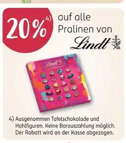 Rossmann Lindt 20% auf alle pralinen von lindt Angebot
