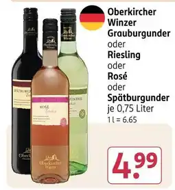 Rossmann Oberkircher winzer grauburgunder oder riesling oder rosé oder spätburgunder Angebot