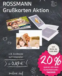 Rossmann Rossmann grußkarten aktion Angebot
