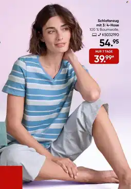Galeria SCHIESSER Schlafanzug mit 3/4-Hose Angebot