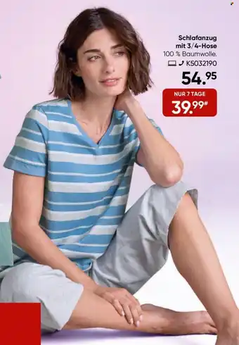 Galeria SCHIESSER Schlafanzug mit 3/4-Hose Angebot