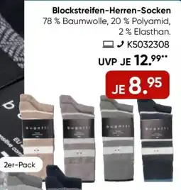 Galeria bugatti Blockstreifen-Herren-Socken Angebot