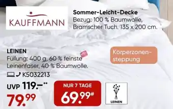 Galeria KAUFFMANN Sommer-Leicht-Decke LEINEN Angebot