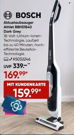 Galeria BOSCH Akkustaubsauger Athlet BBH51840 Dark Grey Angebot