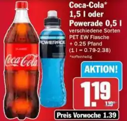 Hit Coca-Cola oder Powerade Angebot