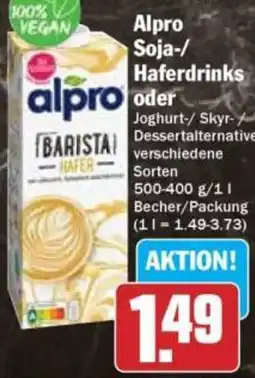 Hit Alpro Soja-/ Haferdrinks Angebot