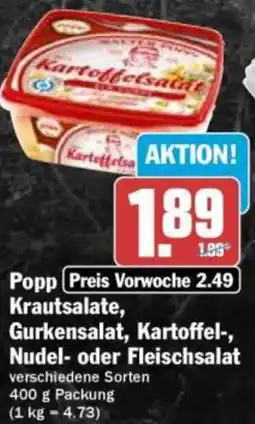 Hit Popp Krautsalate, Gurkensalat, Kartoffel-, Nudel- oder Fleischsalat Angebot