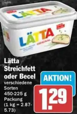 Hit Lätta Streichfett oder Becel Angebot