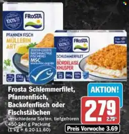 Hit Frosta Schlemmerfilet, Pfannenfisch, Backofenfisch oder Fischstäbchen Angebot