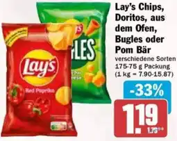 Hit Lay's Chips, Doritos, aus dem Ofen, Bugles oder Pom Bar Angebot