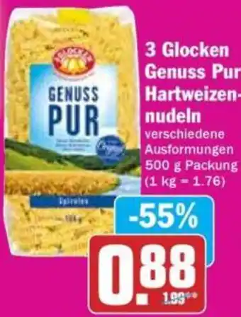 Hit 3 Glocken Genuss Pur Hartweizennudeln Angebot