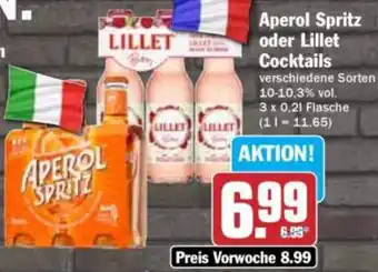 Hit Aperol Spritz oder Lillet Cocktails Angebot