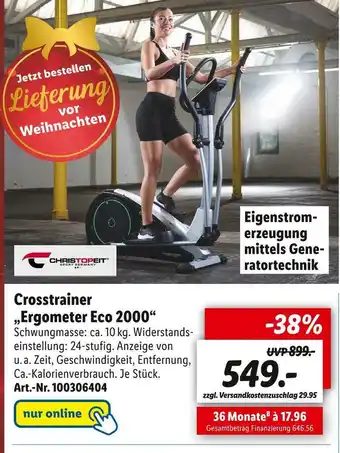 Lidl Crosstrainer „ergometer eco 2000“ Angebot