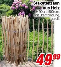 CENTERSHOP Staketenzaun aus Holz Angebot
