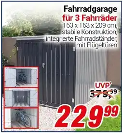 CENTERSHOP Fahrradgarage für 3 Fahrräder Angebot