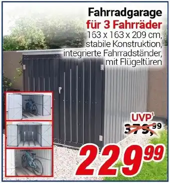 CENTERSHOP Fahrradgarage für 3 Fahrräder Angebot
