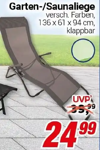 CENTERSHOP Garten-/Saunaliege Angebot