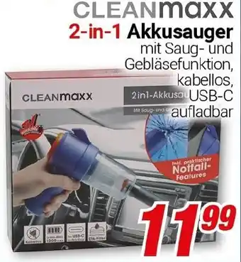 CENTERSHOP CLEANMaxx 2-in-1 Akkusauger Angebot