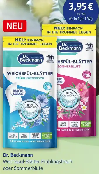 dm drogerie Dr. Beckmann Weichspül-Blätter Frühlingsfrisch Angebot