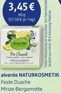 dm drogerie alverde NATURKOSMETIK Feste Dusche Minze-Bergamotte Angebot