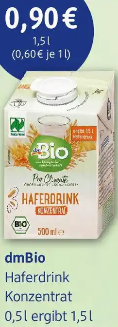 dm drogerie dmBio Haferdrink Konzentrat Angebot