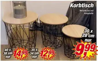 Posten Börse Korbtisch Metallkorb Mit Holzplatte Angebot