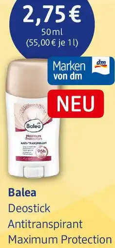 dm drogerie Balea Deostick Antitranspirant Angebot