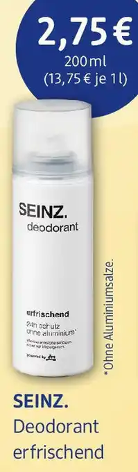 dm drogerie SEINZ Deodorant erfrischend Angebot