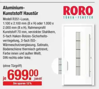 V Baumarkt Aluminium Kunstostoff Haustür Angebot