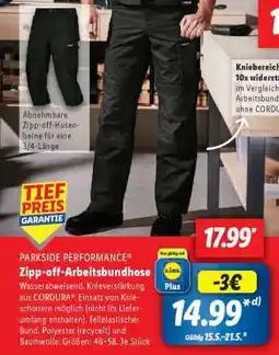 Lidl Zipp-off-Arbeitsbundhose Angebot