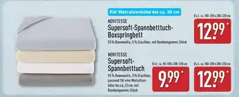 Aldi Nord NOVITESSE Supersoft-Spannbetttuch-Boxspringbett Angebot