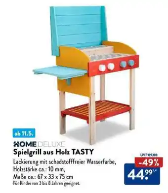 Aldi Nord Spielgrill aus Holz TASTY Angebot