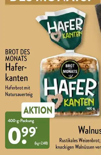 Aldi Nord Brot Des Monats Hafer-Kanten 400-g-Packung Angebot