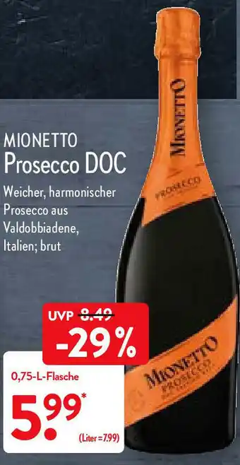 Aldi Nord Mionetto Prosecco DOC 0.75-L-Flasche Angebot