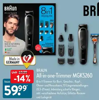 Aldi Nord Braun All-in-One-Trimmer MGK5260 Angebot