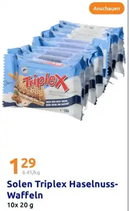 Action Solen Triplex Haselnuss Waffeln Angebot